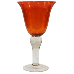 Κηροπήγιο γυάλινο πορτοκαλί 11x20εκ Sinialo 36-39-9234O