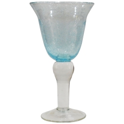 Κηροπήγιο γυάλινο γαλάζιο 11x20εκ Sinialo 36-39-9224LB