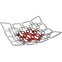 Φρουτιέρα μεταλλική-PVC ασημί-κόκκινο 27x8εκ Sinialo 36-85-XX5219L