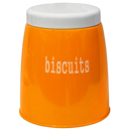 Μπισκοτιέρα μεταλλική Biscuits πορτοκαλί 16.5x18.5εκ Sinialo 38-46-Χ388