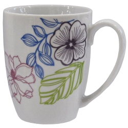 Κούπα πορσελάνης Λουλούδια λευκό-ροζ 325cc Sinialo 37-05-11OZ-1