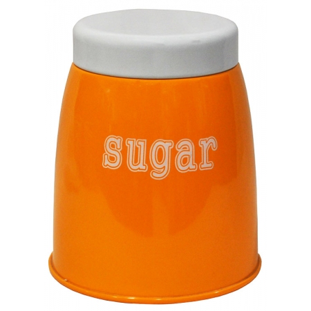 Βάζο αποθήκευσης μεταλλικό Sugar πορτοκαλί 12.5x14.5εκ Sinialo 4902181