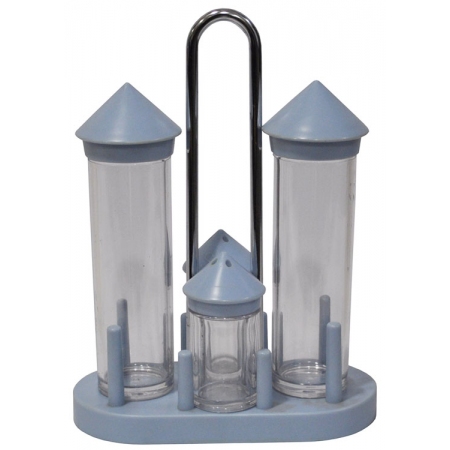 Σετ αλατοπίπερο+λαδόξυδο ακρυλικό-πλαστικό γαλάζιο Sinialo 4902200