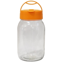 Βάζο αποθήκευσης γυάλινο διάφανο-πορτοκαλί 2Lt Herevin 37-28-131726-O