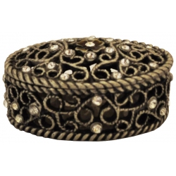 Μπιζουτιέρα μινιατούρα μεταλλική ασημί 5.5x4x2.5εκ Ankor PV3548