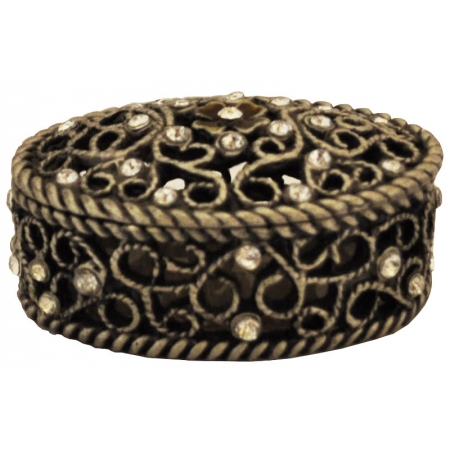 Μπιζουτιέρα μινιατούρα μεταλλική ασημί 5.5x4x2.5εκ Ankor PV3548