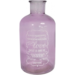  Μπουκάλι γυάλινο διακοσμητικό ροζ 20εκ Love Ankor 748402