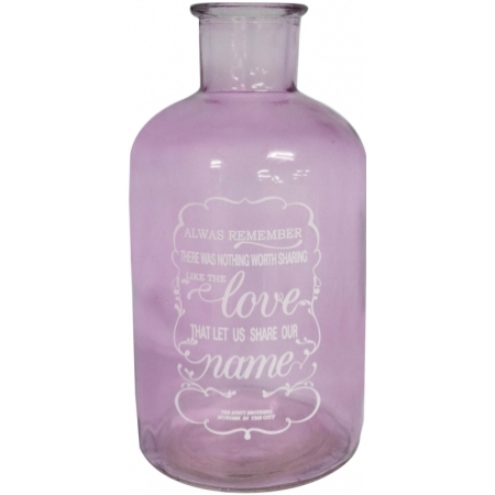  Μπουκάλι γυάλινο διακοσμητικό ροζ 20εκ Love Ankor 748402