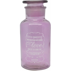Μπουκάλι γυάλινο διακοσμητικό ροζ 12εκ Love με καπάκι Ankor 748440