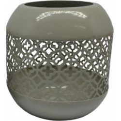 Φανάρι μεταλλικό 11εκ με γυαλί γκρι ματ Ankor 760992