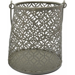 Φανάρι μεταλλικό 13εκ με γυαλί γκρι ματ Ankor 760909