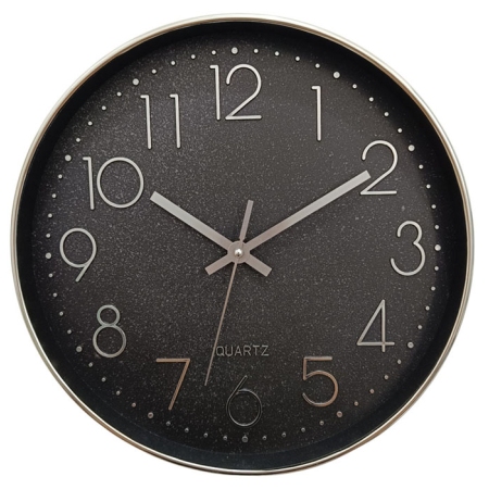 Ρολόι τοίχου πλαστικό μαύρο 30εκ Ankor 843848