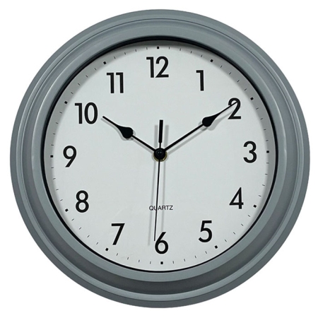 Ρολόι τοίχου πλαστικό γκρι-λευκό 30.5εκ Ankor 844852