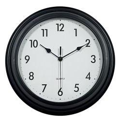 Ρολόι τοίχου πλαστικό μαύρο-λευκό 30.5εκ Ankor 844852