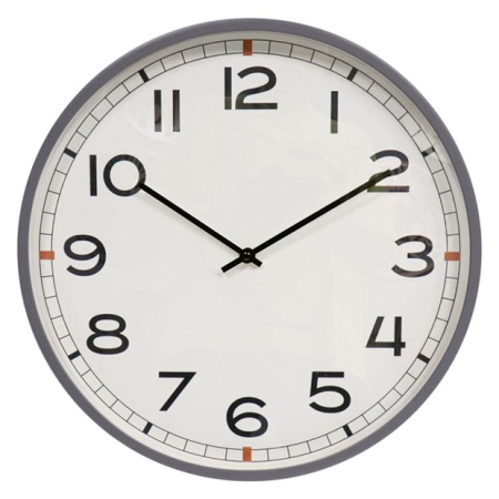 Ρολόι τοίχου πλαστικό γκρι-λευκό 40εκ Ankor 853113