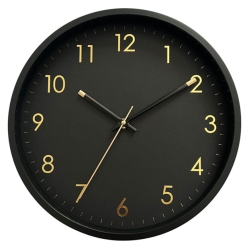 Ρολόι τοίχου πλαστικό μαύρο 30.5εκ Ankor 853151