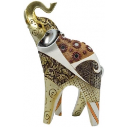 Φιγούρα διακοσμητική Ελέφαντας μπορντώ-χρυσό 21εκ Ankor 815029