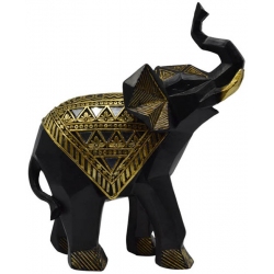 Φιγούρα διακοσμητική Ελέφαντας μαύρο-χρυσό 21εκ Ankor 815128