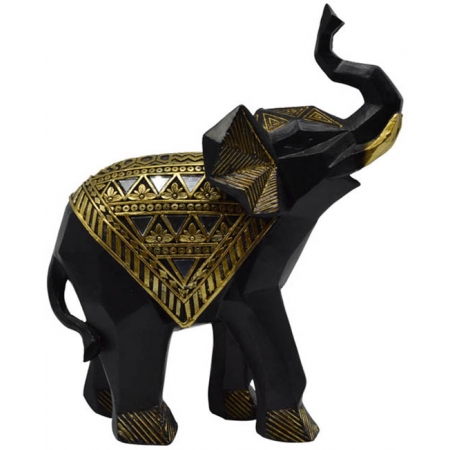 Φιγούρα διακοσμητική Ελέφαντας μαύρο-χρυσό 21εκ Ankor 815128