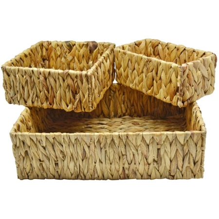 Καλάθια ψάθινα σετ 3 τεμαχίων natural Ankor 819867