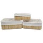 Καλάθια μπαμπού σετ 3 τεμαχίων natural-λευκό Ankor 819300