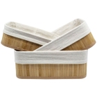 Καλάθια μπαμπού σετ 3 τεμαχίων natural-λευκό Ankor 819300