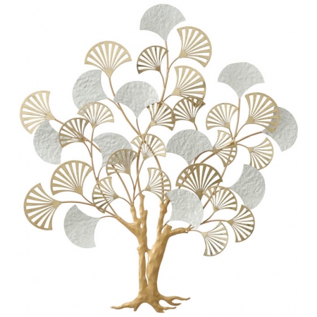Διακοσμητικό τοίχου μεταλλικό Δέντρο χρυσό-λευκό 75x5.7x82εκ Ankor 825721