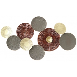 Διακοσμητικό τοίχου μεταλλικό μπορντώ-γκρι 80x5x44.5εκ Ankor 825806