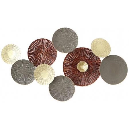 Διακοσμητικό τοίχου μεταλλικό μπορντώ-γκρι 80x5x44.5εκ Ankor 825806