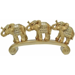 Φιγούρα διακοσμητική πολυεστερική Ελέφαντες χρυσό 29x5.5x13.5εκ Ankor 828944