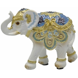 Φιγούρα διακοσμητική πολυεστερική Ελέφαντας λευκό-χρυσό 11.5x4.5x9εκ Ankor 828968