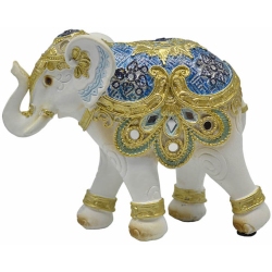Φιγούρα διακοσμητική πολυεστερική Ελέφαντας λευκό-χρυσό 14x5.5x11εκ Ankor 828975