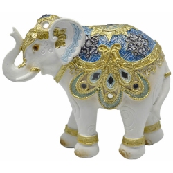 Φιγούρα διακοσμητική πολυεστερική Ελέφαντας λευκό-χρυσό 15x6x13εκ Ankor 828982