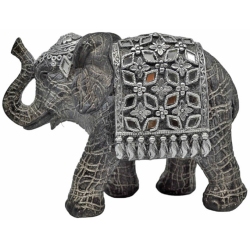 Φιγούρα διακοσμητική πολυεστερική Ελέφαντας γκρι-ασημί 17x7.5x12.5εκ Ankor 829019