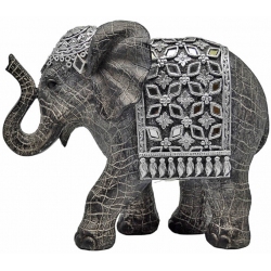 Φιγούρα διακοσμητική πολυεστερική Ελέφαντας γκρι-ασημί 23x8x19εκ Ankor 829033