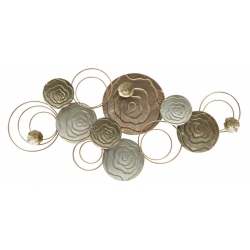 Διακοσμητικό τοίχου μεταλλικό χρυσό-λαδί 109x5x53εκ Ankor 812066