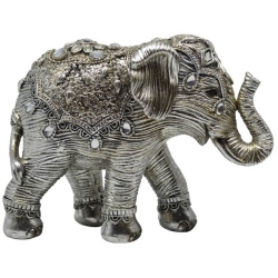 Φιγούρα διακοσμητική πολυεστερική Ελέφαντας ασημί 10x4x7.5εκ Ankor 815135