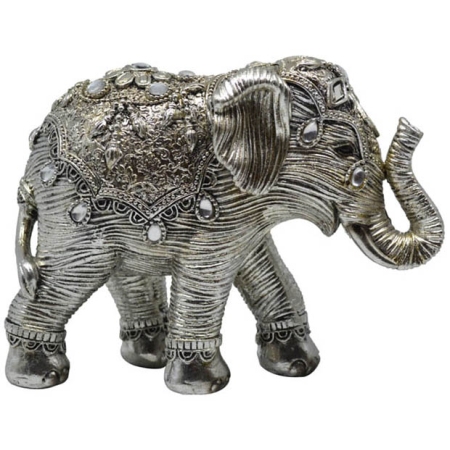 Φιγούρα διακοσμητική πολυεστερική Ελέφαντας ασημί 10x4x7.5εκ Ankor 815135