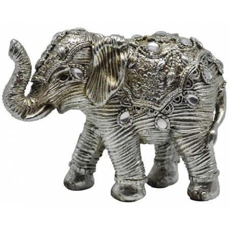 Φιγούρα διακοσμητική πολυεστερική Ελέφαντας ασημί 12x8x9εκ Ankor 815142