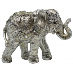 Φιγούρα διακοσμητική πολυεστερική Ελέφαντας ασημί 18x7.5x14εκ Ankor 815166