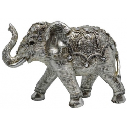Φιγούρα διακοσμητική πολυεστερική Ελέφαντας ασημί 27x10x18εκ Ankor 815173