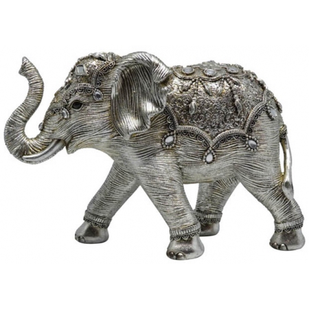 Φιγούρα διακοσμητική πολυεστερική Ελέφαντας ασημί 27x10x18εκ Ankor 815173