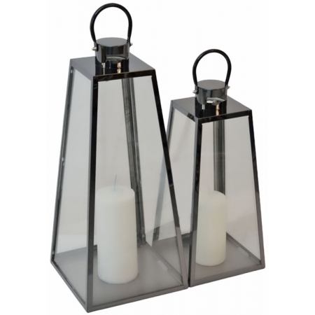 Φανάρια διακοσμητικά ανοξείδωτα σετ 2 τεμαχίων μαύρο Ankor 838073