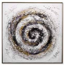 Πίνακας σε κάδρο printed Κύκλοι χρυσό-μαύρο 80x80εκ Ankor 839476