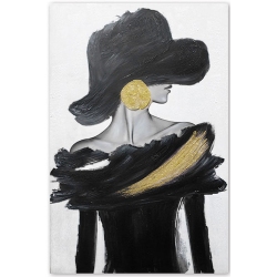 Πίνακας ελαιογραφία printed Γυναίκα μαύρο-χρυσό 60x90εκ Ankor 839506