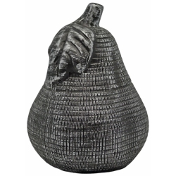 Αχλάδι διακοσμητικό κεραμικό ανθρακί-ασημί 11x11x15εκ Ankor 840328