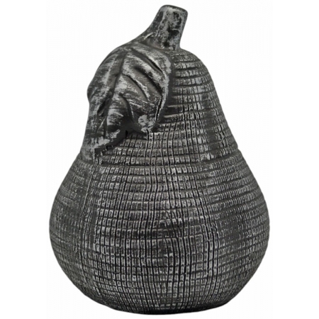 Αχλάδι διακοσμητικό κεραμικό ανθρακί-ασημί 11x11x15εκ Ankor 840328