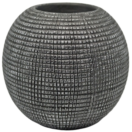 Κηροπήγιο κεραμικό ανθρακί-ασημί 11x10εκ Ankor 840342