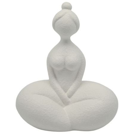 Φιγούρα διακοσμητική κεραμική Γυναίκα λευκό 16x10.5x20εκ Ankor 842988