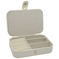 Μπιζουτιέρα δερματίνη λευκή 16x11x5εκ Ankor 842087